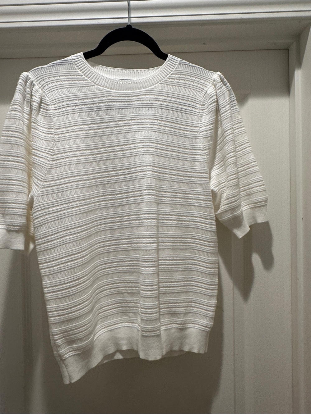 Women’s Short-Sleeve Knit Tee in White